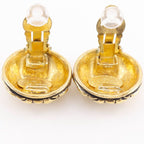 Chanel Coco Mark Quilted Vintage Gold Plated 25 23.6 g Earrings — view 5