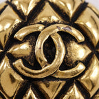 Chanel Coco Mark Quilted Vintage Gold Plated 25 23.6 g Earrings — view 7