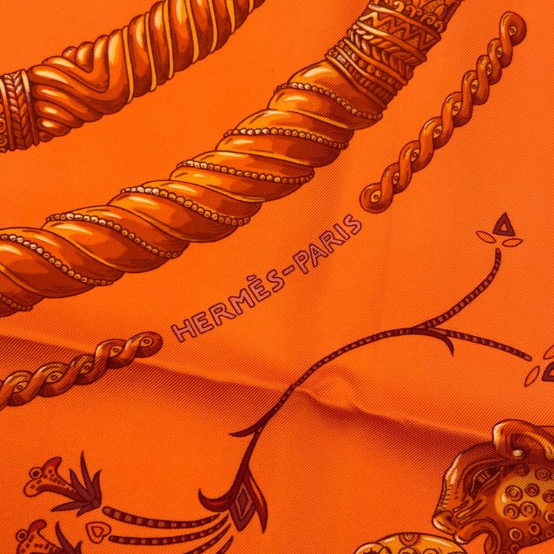 Hermes Scarf Silk Carre 90 Nomades Nomad Orange Box — view 7