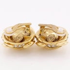 Chanel Coco Mark Vintage Gold Plated Rhinestone 23 34.1 g Earrings — view 6