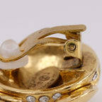 Chanel Coco Mark Vintage Gold Plated Rhinestone 23 34.1 g Earrings — view 8