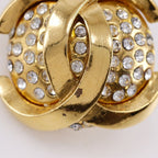 Chanel Coco Mark Vintage Gold Plated Rhinestone 23 34.1 g Earrings — view 7