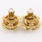 Chanel Coco Mark Vintage Gold Plated Rhinestone 23 34.1 g Earrings — view 5