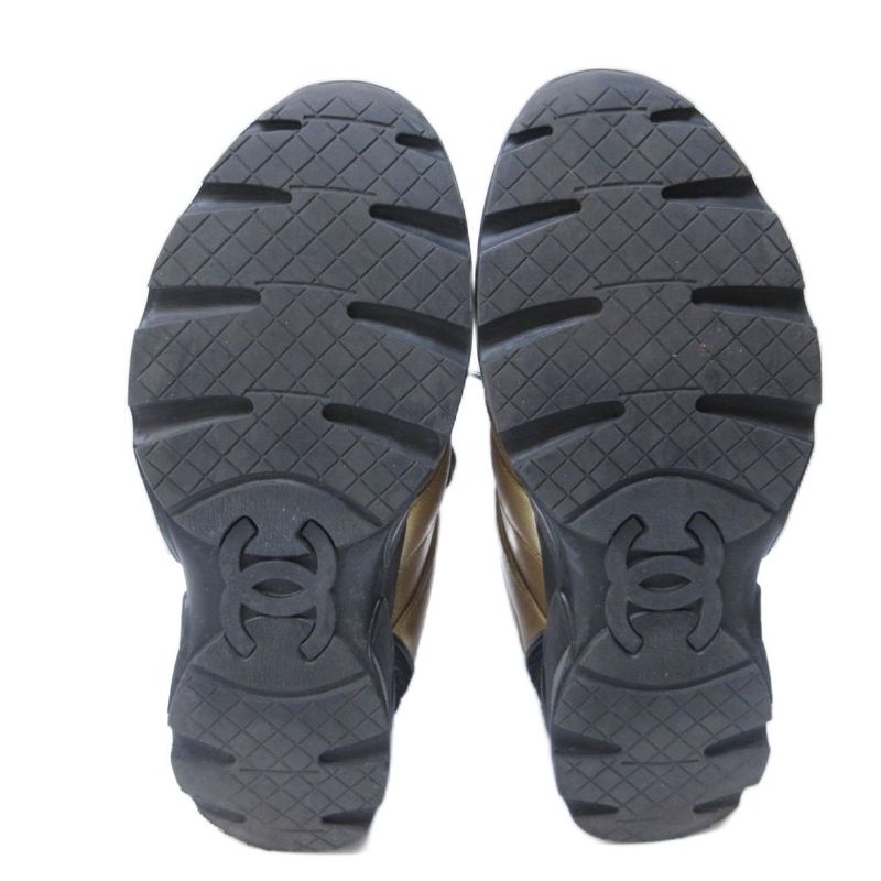 Chanel Sneakers Coco Mark Leather Cut-out Lace Up 36 — view 6