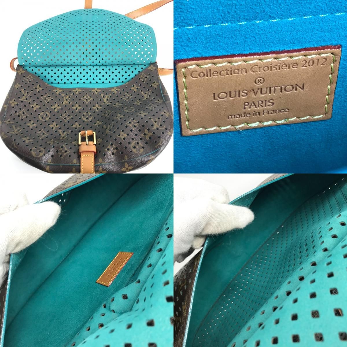 Louis Vuitton Shoulder Bag Floresomur Monogram Canvas Turcoise Blue — view 8