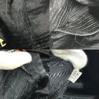 Prada Tote Bag Triangle Logo Plate Leather Nylon Black — view 9