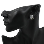Chanel Clover Rhinestone Metal Silver 03 a 3.6 g Earrings — view 3