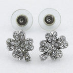 Chanel Clover Rhinestone Metal Silver 03 a 3.6 g Earrings — view 5