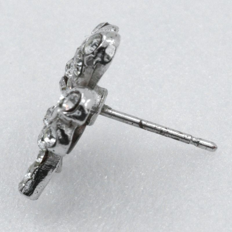 Chanel Clover Rhinestone Metal Silver 03 a 3.6 g Earrings — view 9