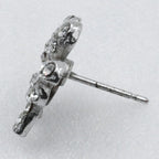 Chanel Clover Rhinestone Metal Silver 03 a 3.6 g Earrings — view 9