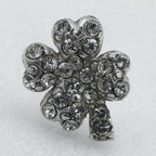 Chanel Clover Rhinestone Metal Silver 03 a 3.6 g Earrings — view 8