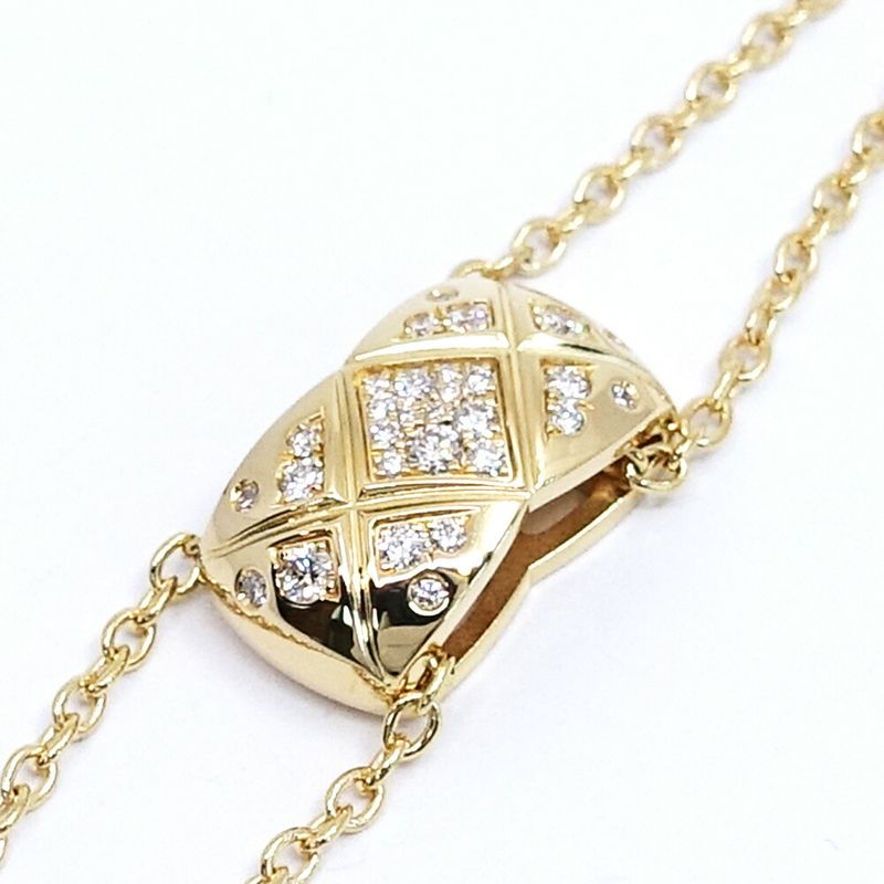 Chanel 18K Yellow Gold Coco Crush Pave Diamond Necklace 750 YG Jewelry — view 8