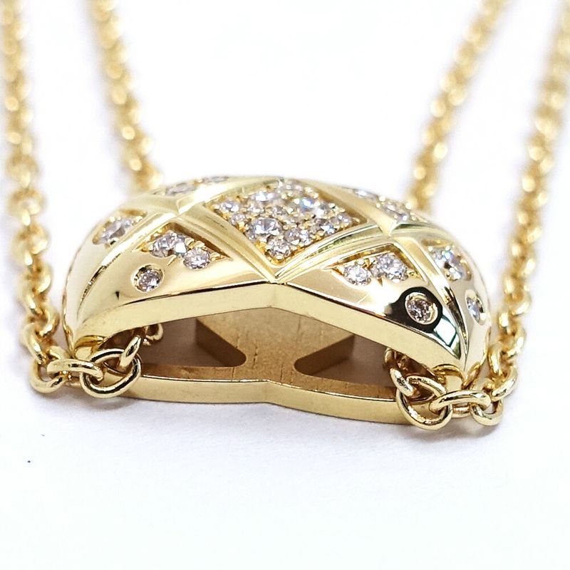 Chanel 18K Yellow Gold Coco Crush Pave Diamond Necklace 750 YG Jewelry — view 6