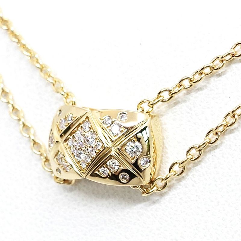 Chanel 18K Yellow Gold Coco Crush Pave Diamond Necklace 750 YG Jewelry — view 3