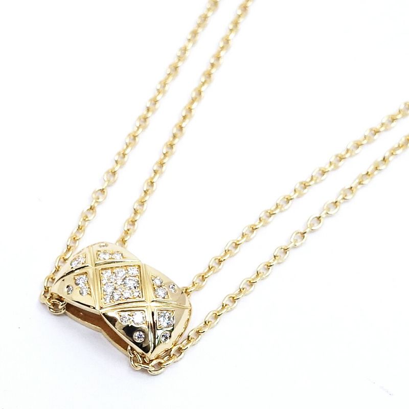 Chanel 18K Yellow Gold Coco Crush Pave Diamond Necklace 750 YG Jewelry — view 5