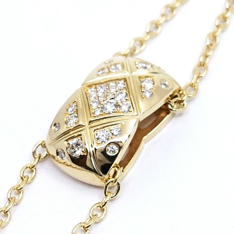 Chanel 18K Yellow Gold Coco Crush Pave Diamond Necklace 750 YG Jewelry — view 7