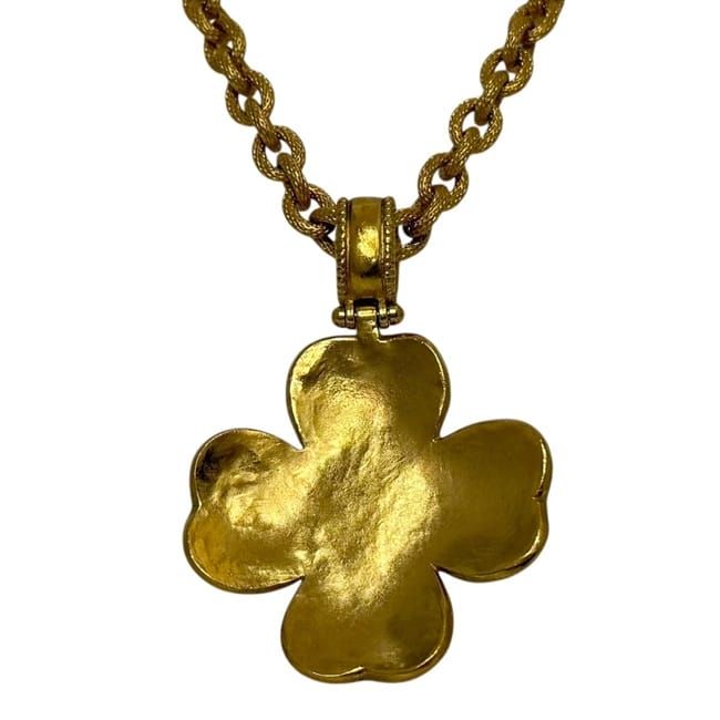 Chanel Necklace Gold Black Coco Mark GP 06 — view 3