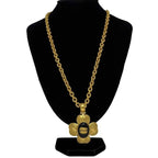 Chanel Necklace Gold Black Coco Mark GP 06 — view 4