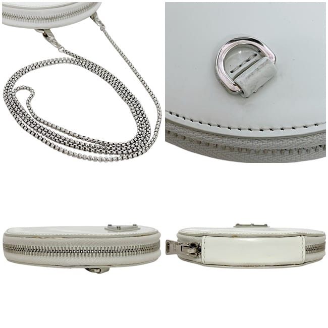 Prada Shoulder Bag White 1 Na003 Round Chain