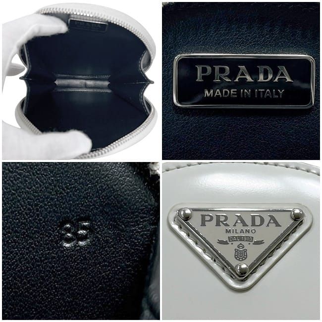 Prada Shoulder Bag White 1 Na003 Round Chain