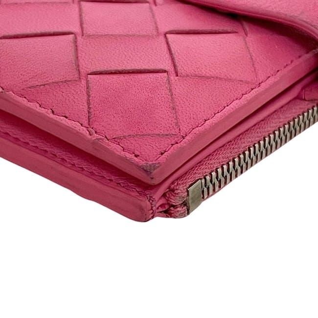 Bottega Veneta Bifold Wallet Pink Intrecciato Hook Leather — view 4