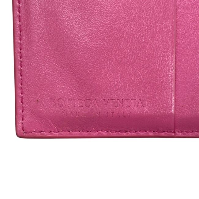 Bottega Veneta Bifold Wallet Pink Intrecciato Hook Leather — view 8