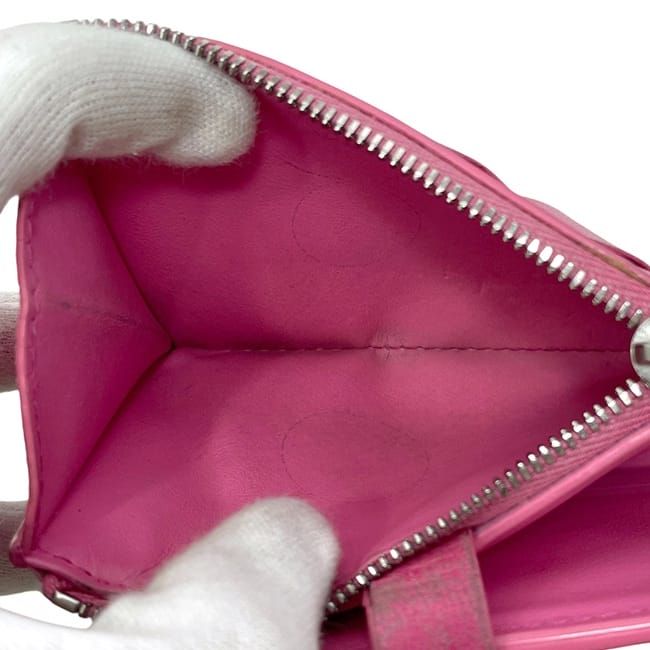 Bottega Veneta Bifold Wallet Pink Intrecciato Hook Leather — view 6