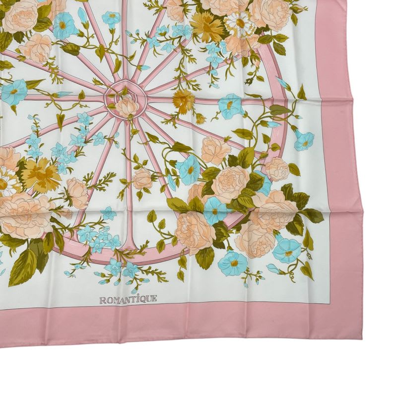 Hermes Scarf Silk Carre 90 Romantique Romantic Pink — view 6