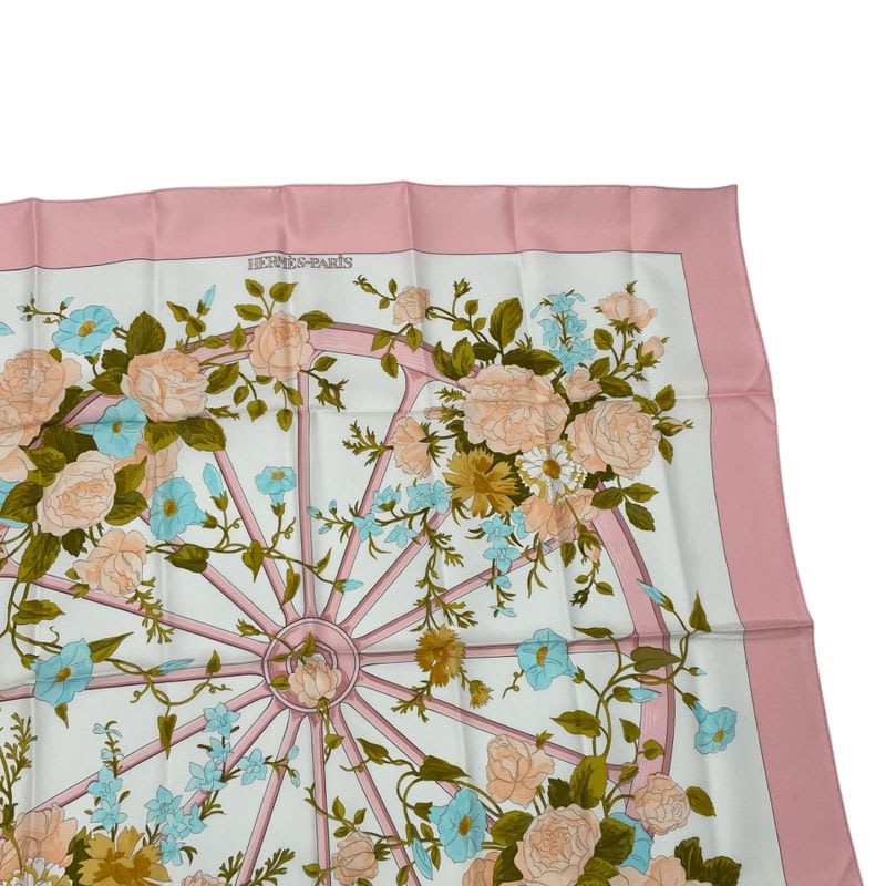Hermes Scarf Silk Carre 90 Romantique Romantic Pink — view 4