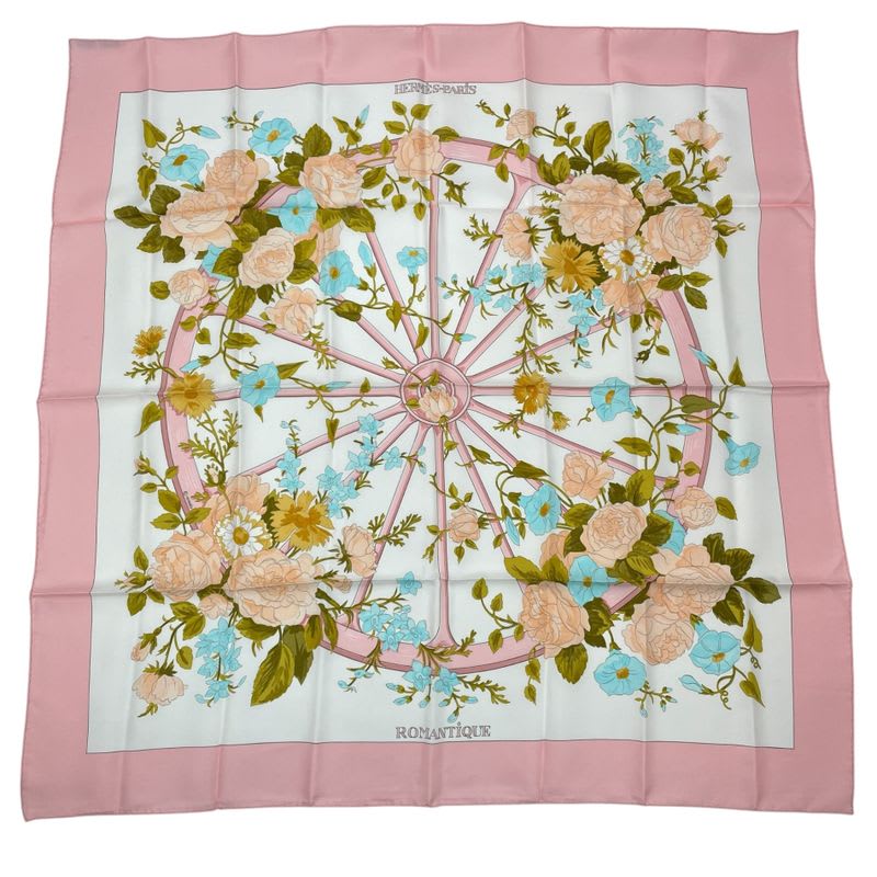 Hermes Scarf Silk Carre 90 Romantique Romantic Pink — view 2