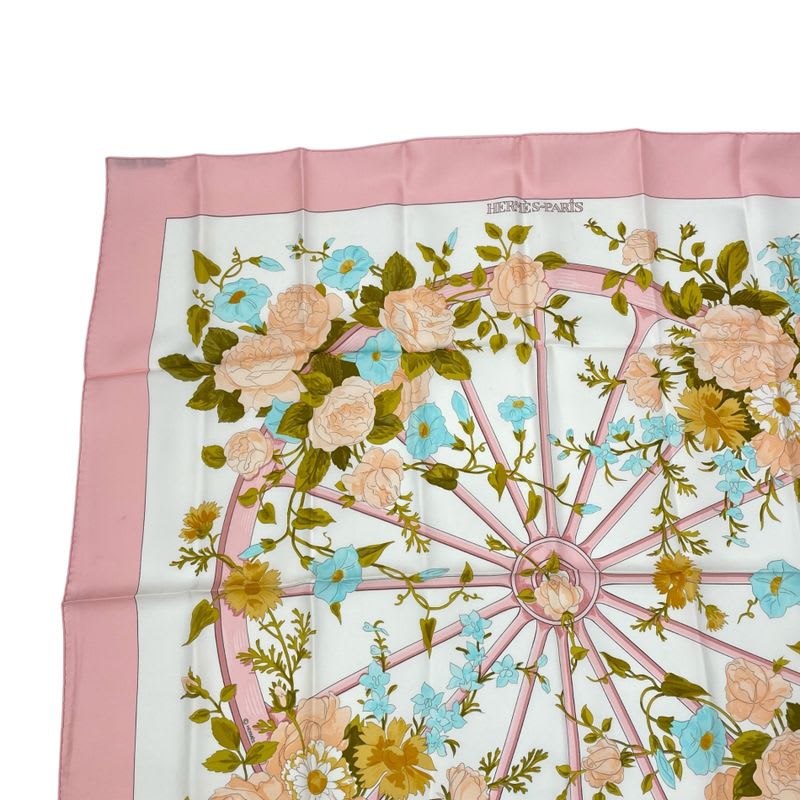 Hermes Scarf Silk Carre 90 Romantique Romantic Pink — view 3