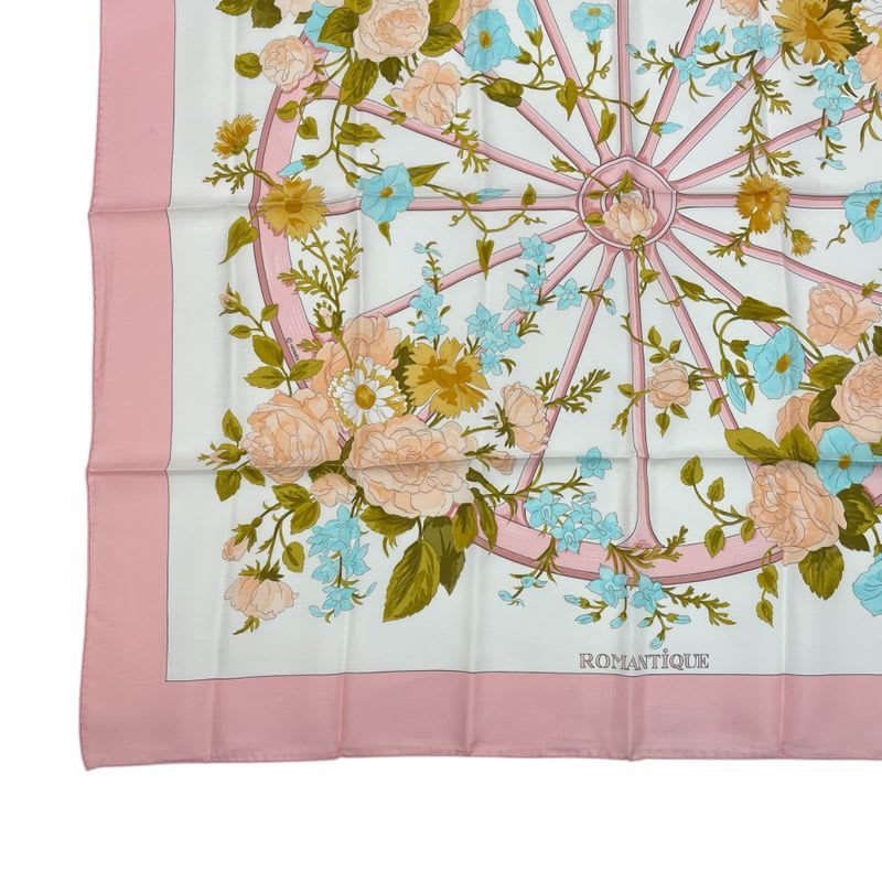 Hermes Scarf Silk Carre 90 Romantique Romantic Pink — view 5