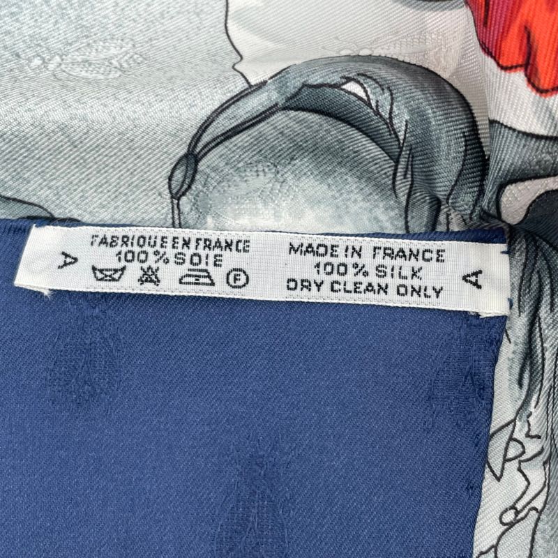 Hermes Scarf 100% Silk Kale90 Napoleon Navy Multicolor Box — view 9