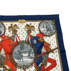Hermes Scarf 100% Silk Kale90 Napoleon Navy Multicolor Box — view 4