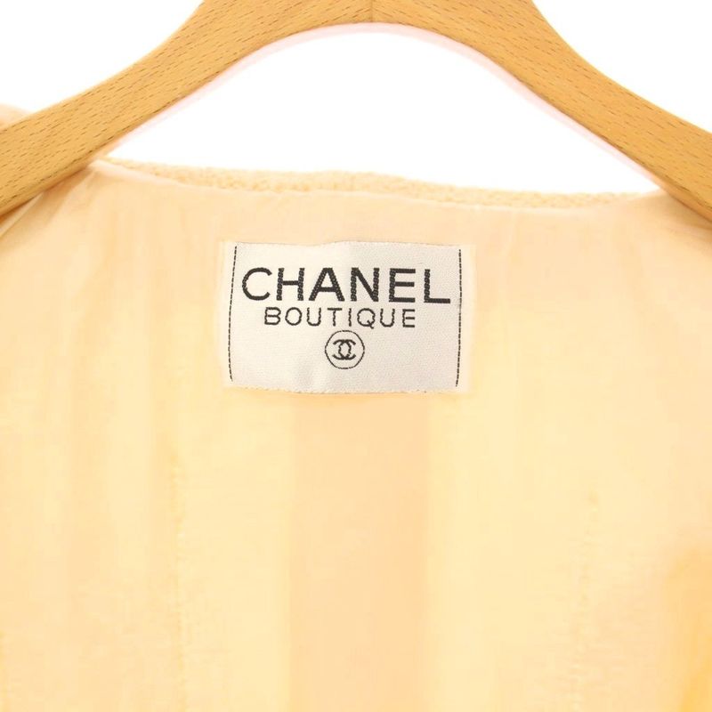 Chanel Coco Mark Shawl Collar Other Jackets Ivory Care Tag None — view 4