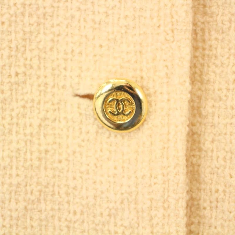 Chanel Coco Mark Shawl Collar Other Jackets Ivory Care Tag None — view 6