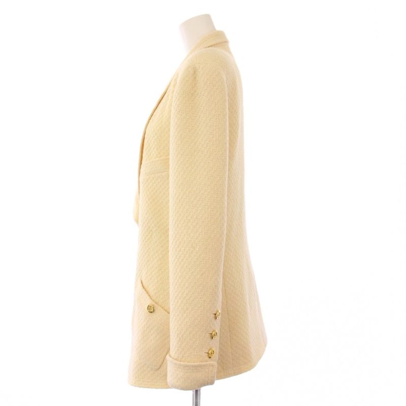 Chanel Coco Mark Shawl Collar Other Jackets Ivory Care Tag None — view 2