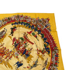 Hermes Scarf 100% Silk Carre 90 Cirque Molier Circus Yellow — view 4