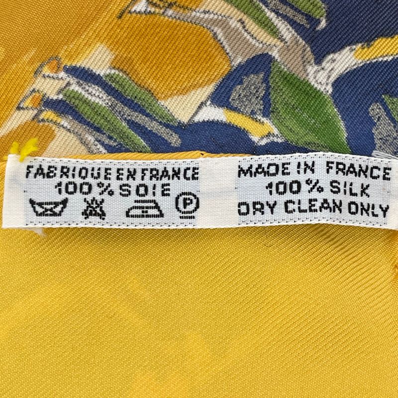 Hermes Scarf 100% Silk Carre 90 Cirque Molier Circus Yellow — view 8