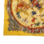 Hermes Scarf 100% Silk Carre 90 Cirque Molier Circus Yellow — view 5