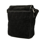 Fendi Zucca Messenger Bag Crossbody 7 Va215 Black Leather Suede — view 2