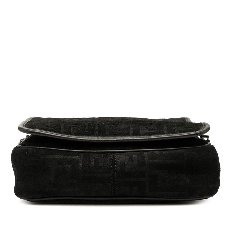 Fendi Zucca Messenger Bag Crossbody 7 Va215 Black Leather Suede — view 3