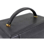 Chanel Caviar Leather Vanity 2-Way Hand Shoulder Bag Black Vintage — view 6