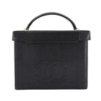 Chanel Caviar Leather Vanity 2-Way Hand Shoulder Bag Black Vintage — view 4