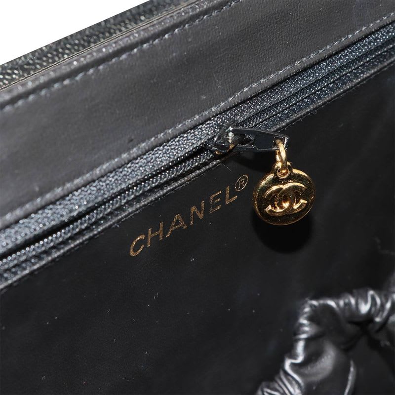 Chanel Caviar Leather Vanity 2-Way Hand Shoulder Bag Black Vintage — view 8