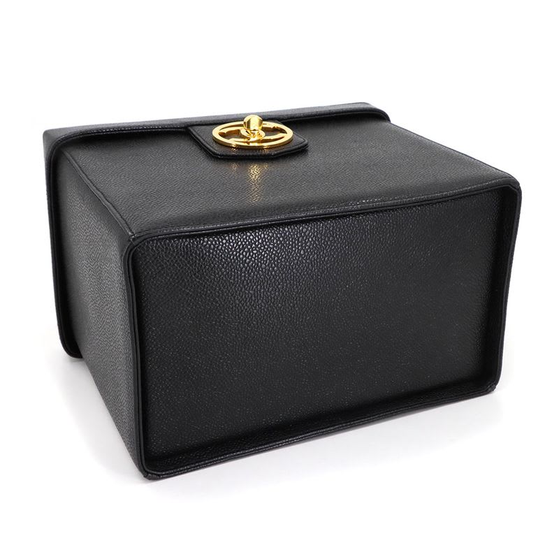 Chanel Caviar Leather Vanity 2-Way Hand Shoulder Bag Black Vintage — view 5