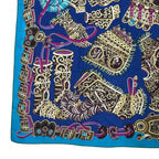 Hermes Scarf Carre 140 Cashmere SOUS LE GIDE de MARS God Of War Blue — view 5