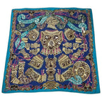 Hermes Scarf Carre 140 Cashmere SOUS LE GIDE de MARS God Of War Blue — view 2