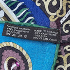 Hermes Scarf Carre 140 Cashmere SOUS LE GIDE de MARS God Of War Blue — view 9