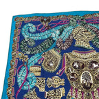 Hermes Scarf Carre 140 Cashmere SOUS LE GIDE de MARS God Of War Blue — view 3